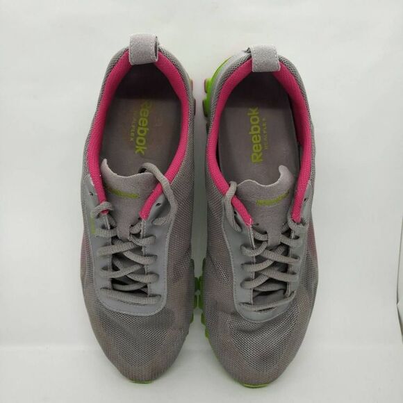 Reebok Realflex Transition Running Shoes Womens Size 8.5 Grey Green Pink Sneaker - Picture 7 of 9